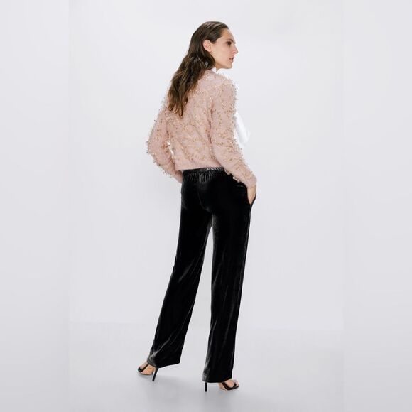 ZARA Pink Ruffled Glitter Sweater - S - Picture 6 of 8